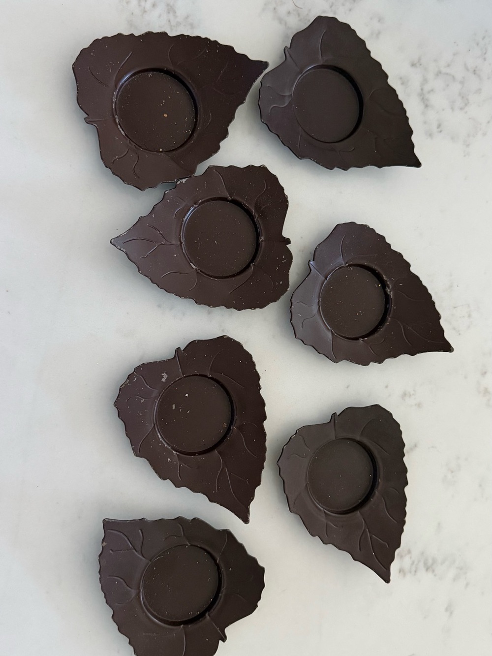 Leaf-Shaped Tealight Holders - Dark Brown